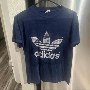 Adidas Blue Short Sleeve Tee with Iconic Logo